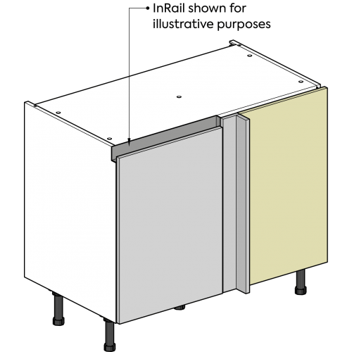 (Rigid Zurfiz) Handleless 1150 Blind Corner Base 1000 Cabinet with 500 Door (Right, Full Height)